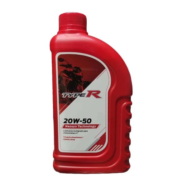 Lubricante 20w50 Typer con Neosyn 4T en Cuarto