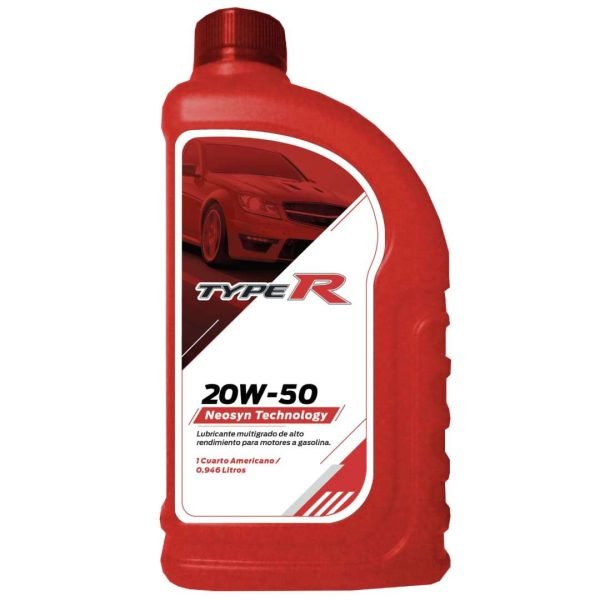 Lubricante 20w50 Gasolina Typer Api Sn en Cuarto Caja